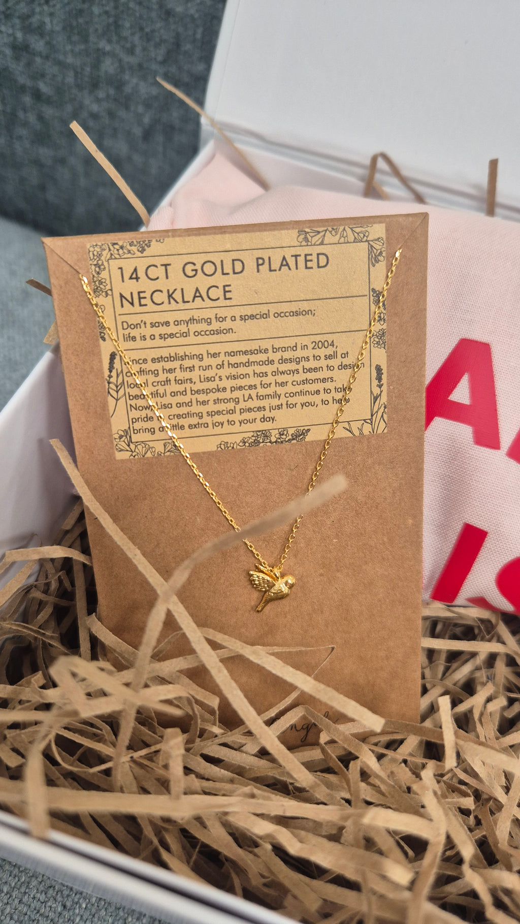 Small 'Happy Birthday' Gift Box- Gold Necklace