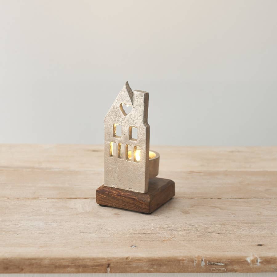Metal House on Base, 15cm