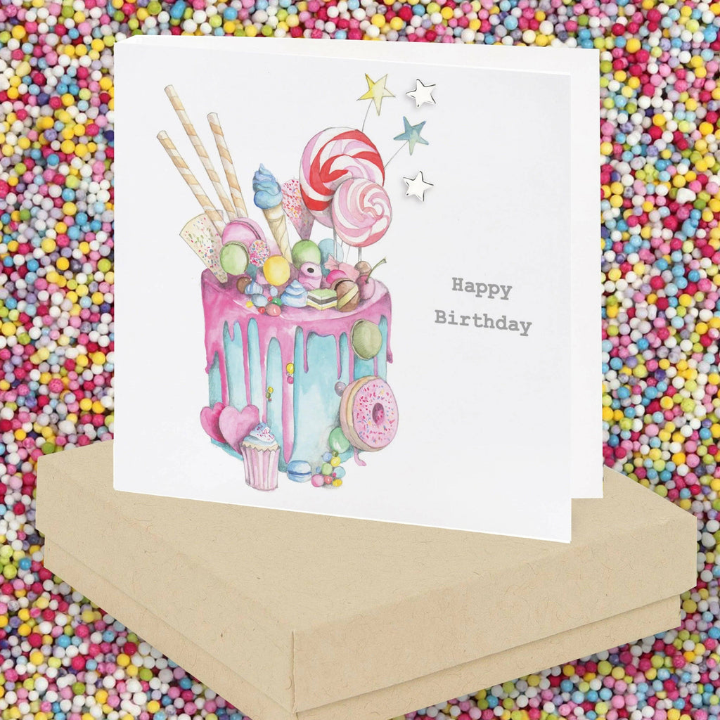Sterling Silver Star Earrings – 925 Silver Studs With Gift Box & Birthday Card: White
