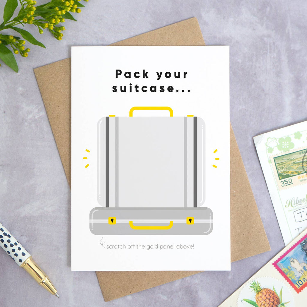 Suitcase Holiday Reveal Scratch Card: Blue