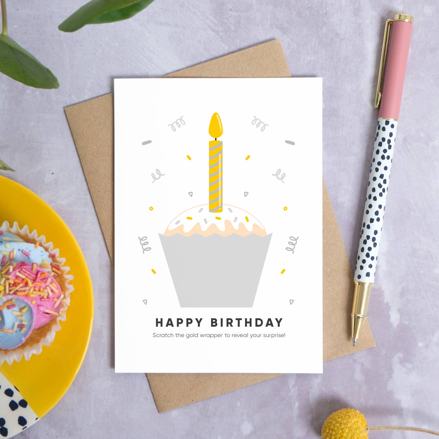 Birthday Cake Scratch Card: Pink