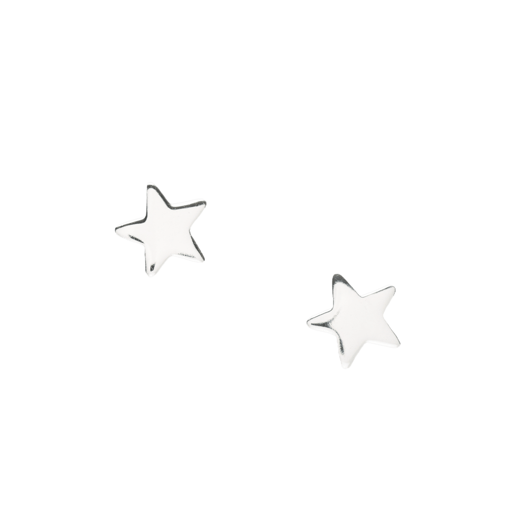 Sterling Silver Star Earrings – 925 Silver Studs With Gift Box & Birthday Card: White