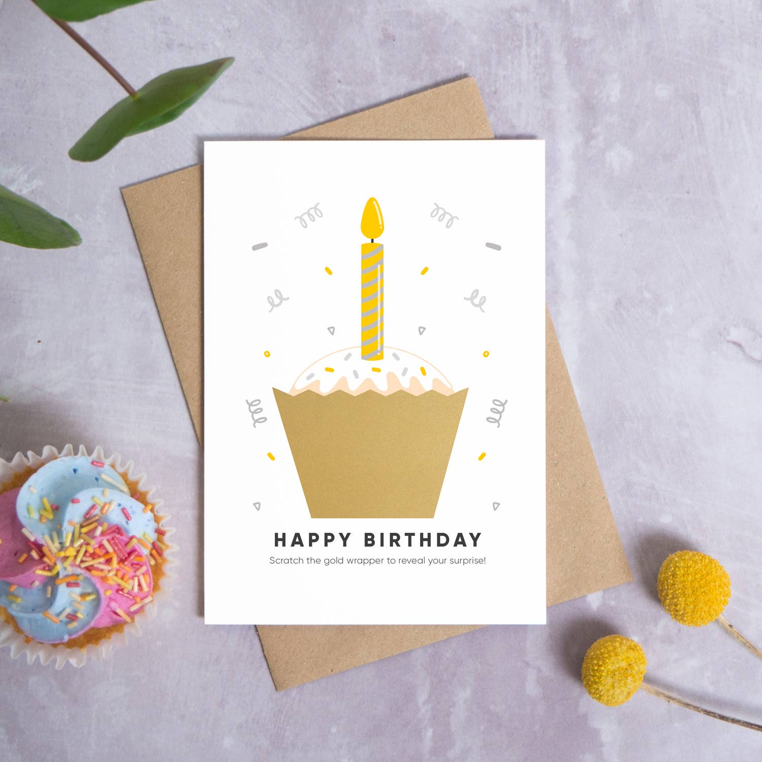Birthday Cake Scratch Card: Pink