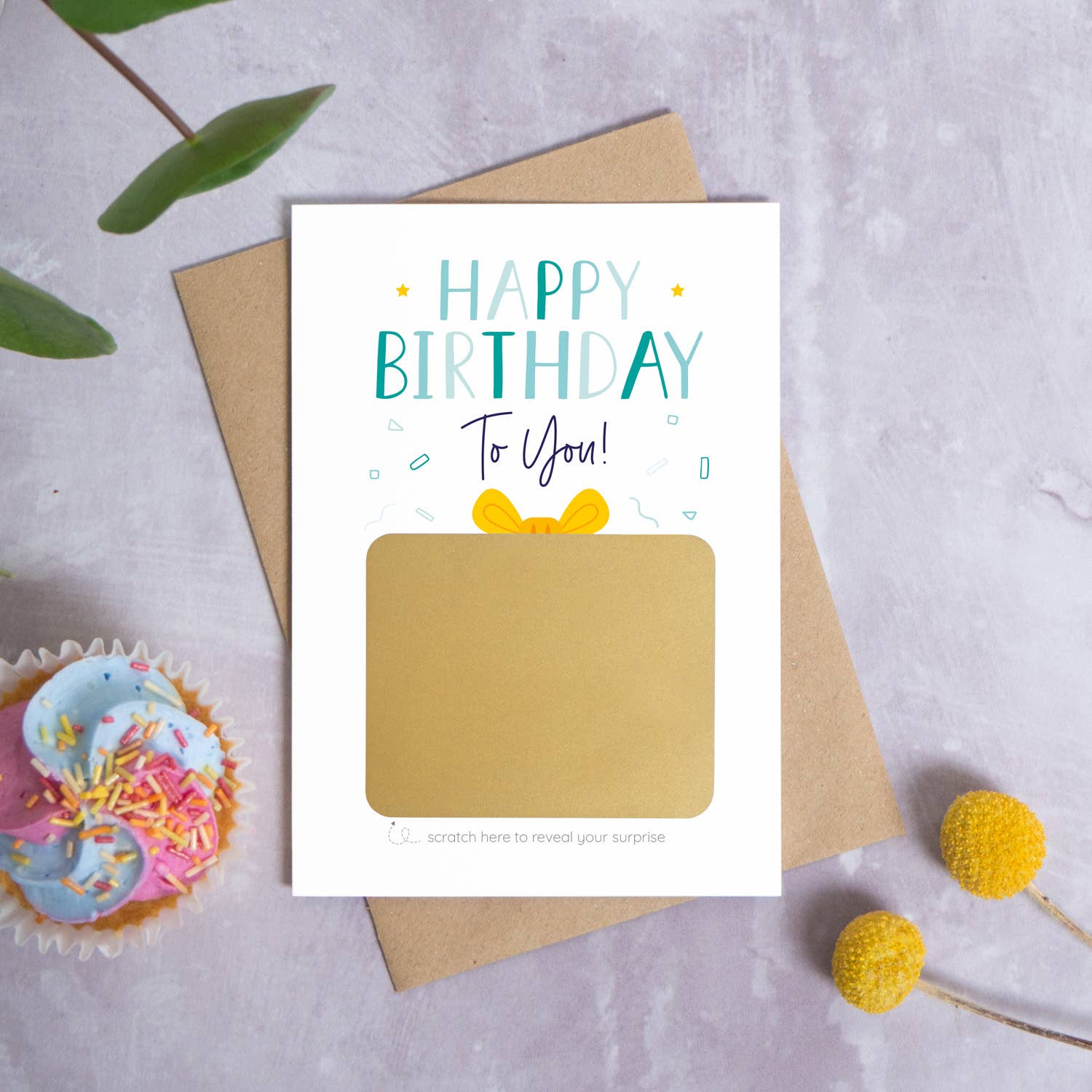 Birthday Present Scratch Card: Blue