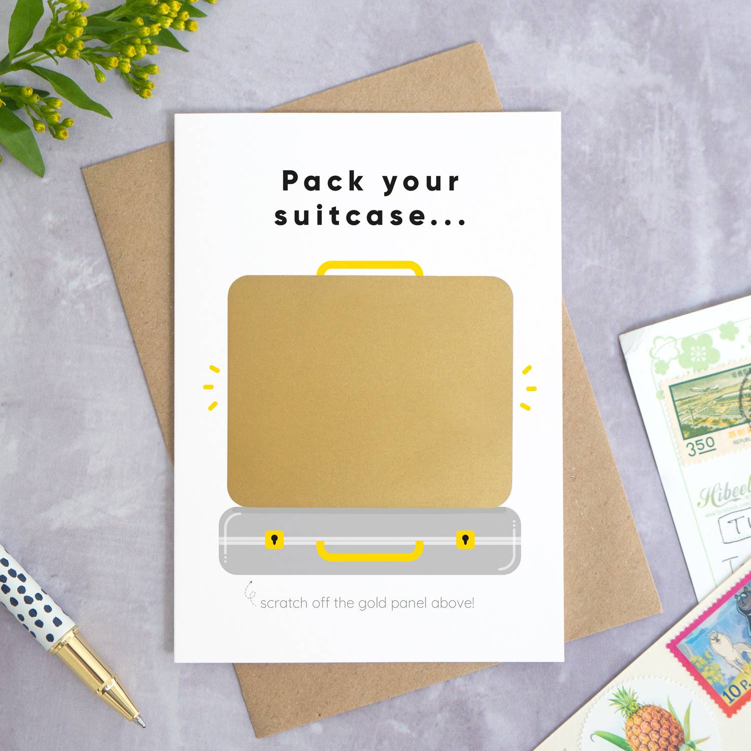 Suitcase Holiday Reveal Scratch Card: Blue