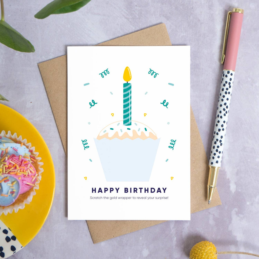 Birthday Cake Scratch Card: Pink