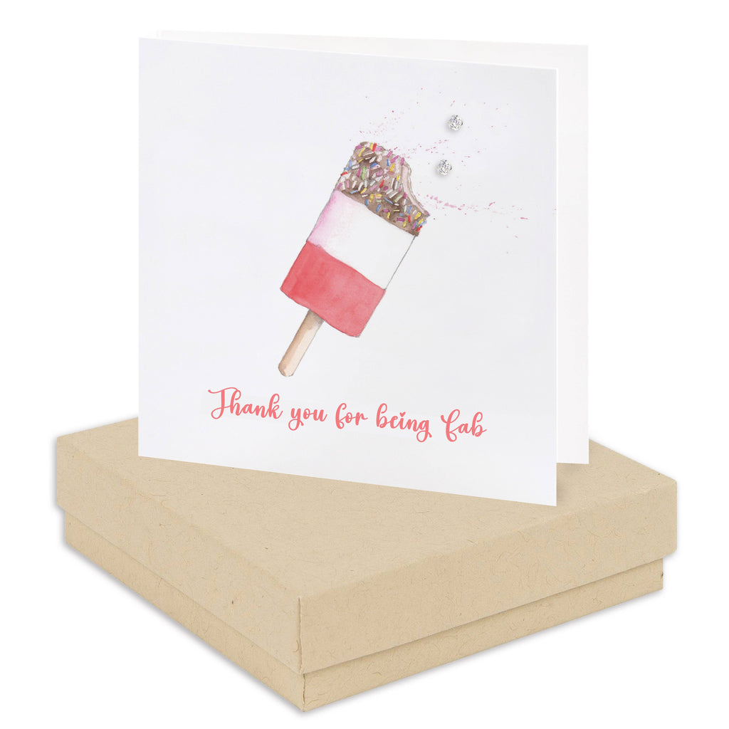 Sterling Silver Stud Earrings – Gift Box Earrings with Thank You Card Set: White