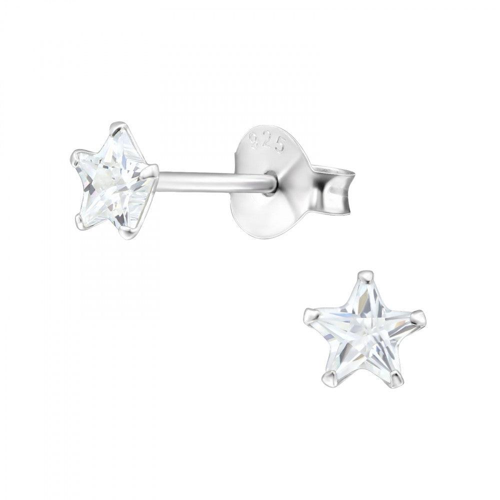Sterling Silver Earrings - Crystal Studs  | Teacher Gift Box: White