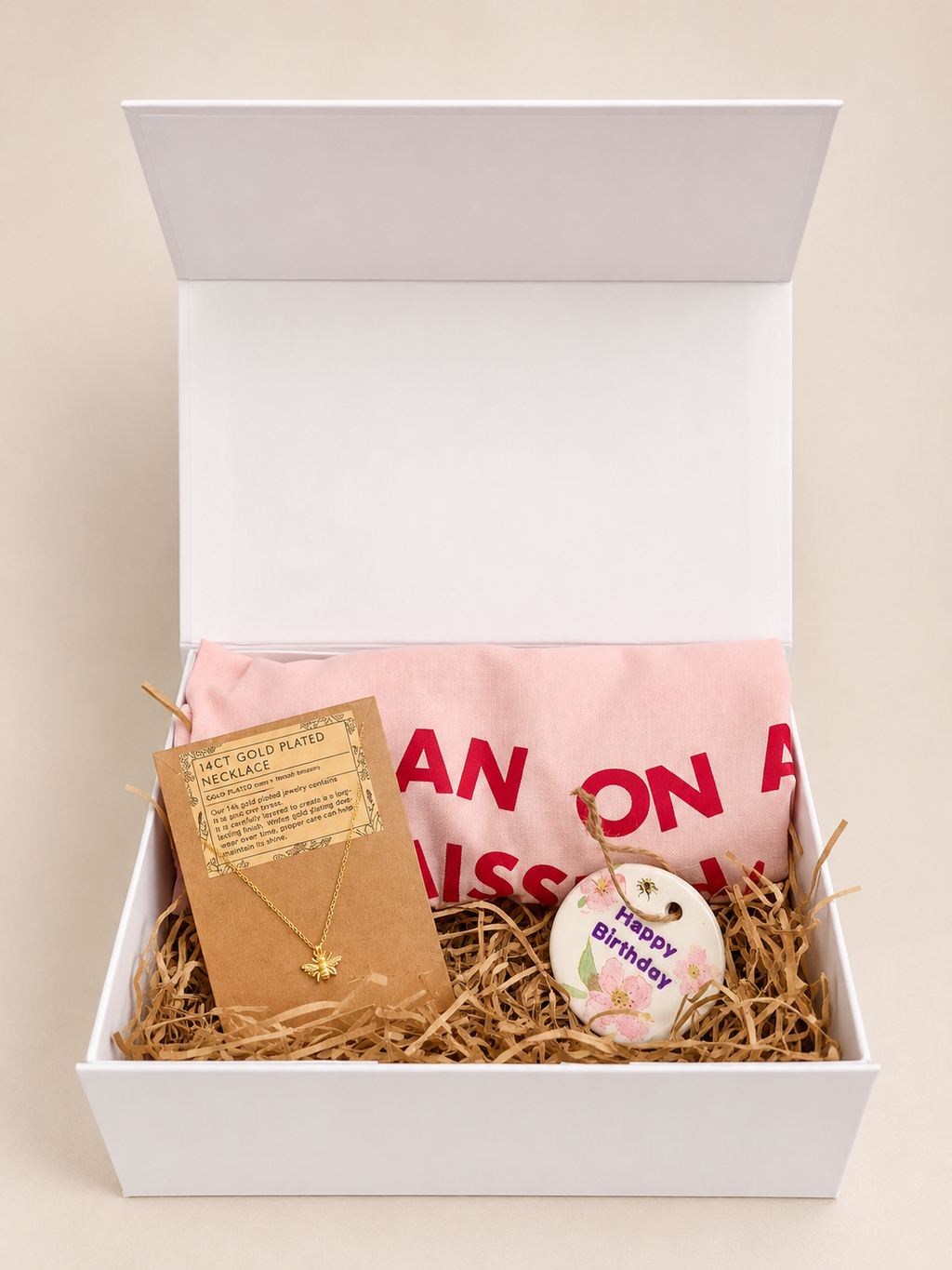 Small 'Happy Birthday' Gift Box- Gold Necklace