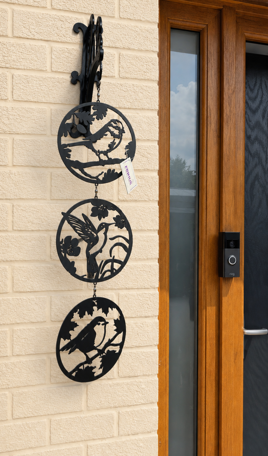 Metal Bird Silhouette Hanging Wind Spinner