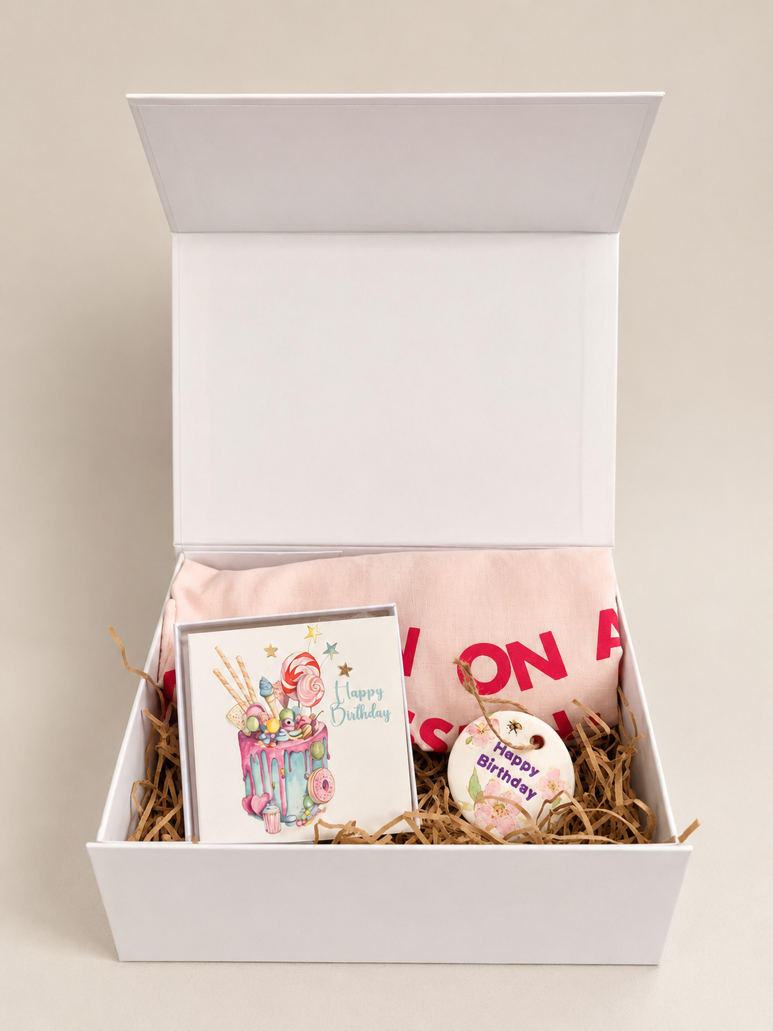 Small Happy Birthday Gift Box- Silver Earrings